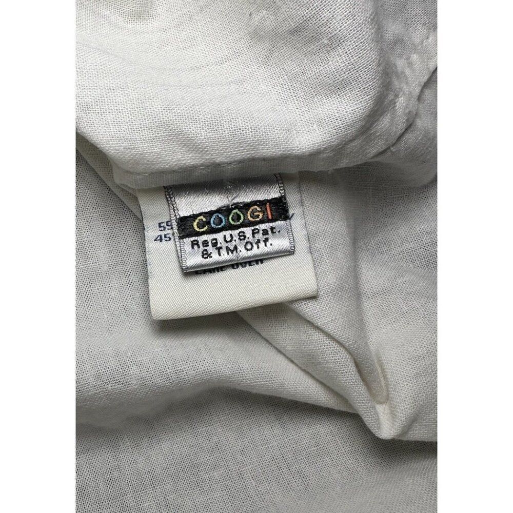 VTG COOGI Button Up Shirt 3XL Blue Embroidered Luxe Ivory Linen‎ Y2K Grunge - Picture 10 of 12